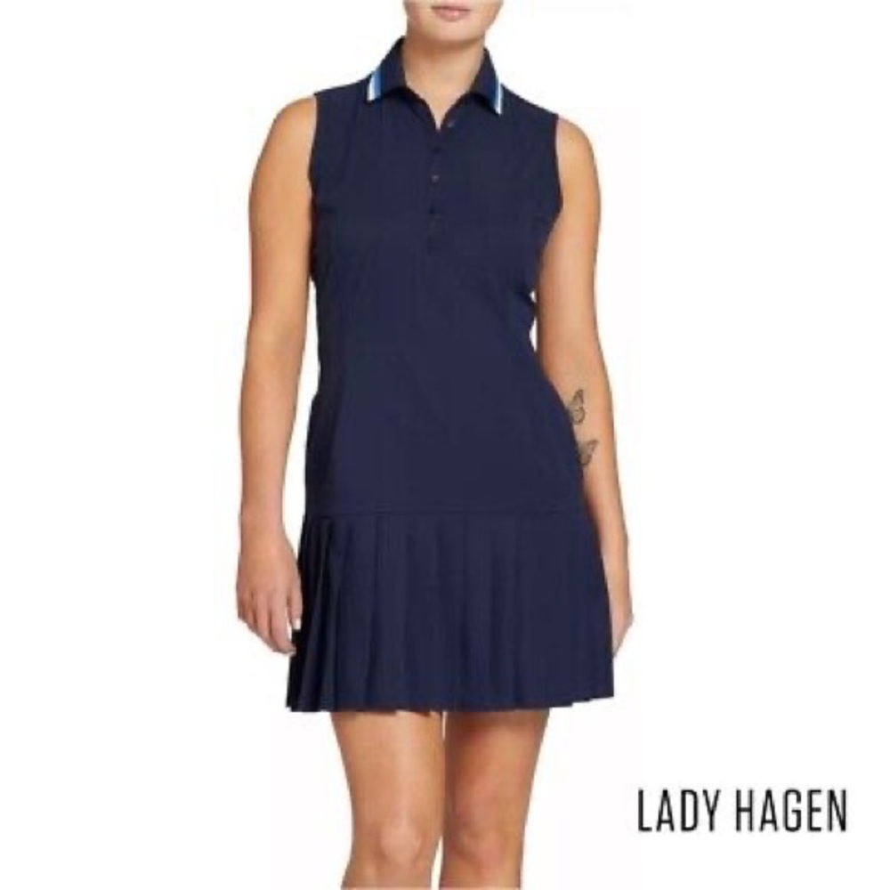 Lady Hagen Navy Sleeveless Dress